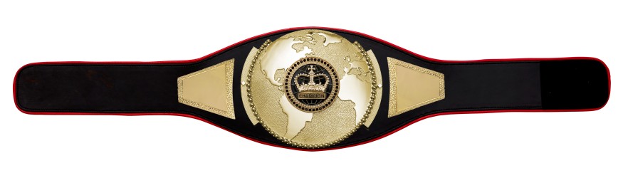 CHAMPIONSHIP BELT PROGLOBE/G/BLKGEMG - AVAILABLE IN 6+ COLOURS